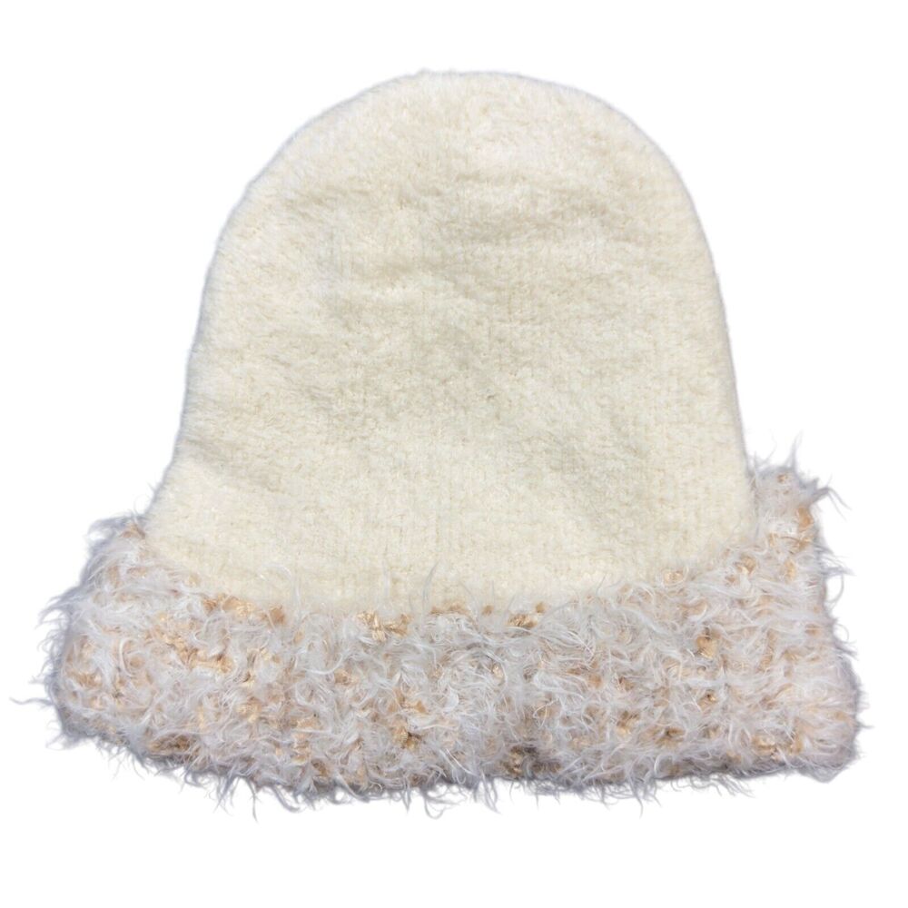 Coldwater Creek Fuzzy Confetti Winter Beanie Hat Womens One Size Sherpa Lined